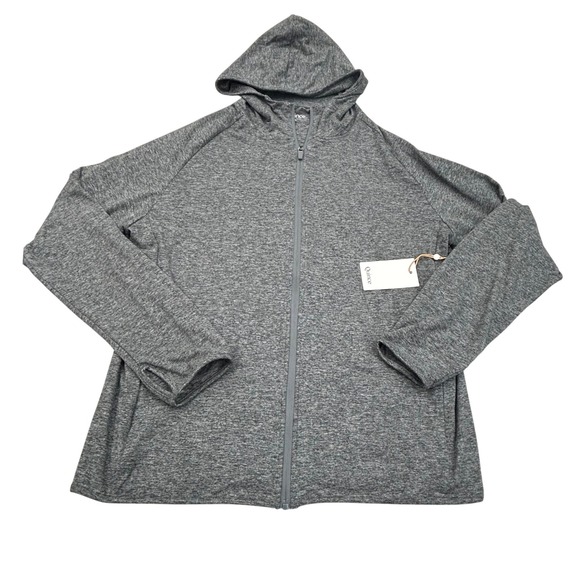 Quince Tops - Quince Flowknit Hoodie Womens Large Full Zip Performance Gym Heather Grey NWT